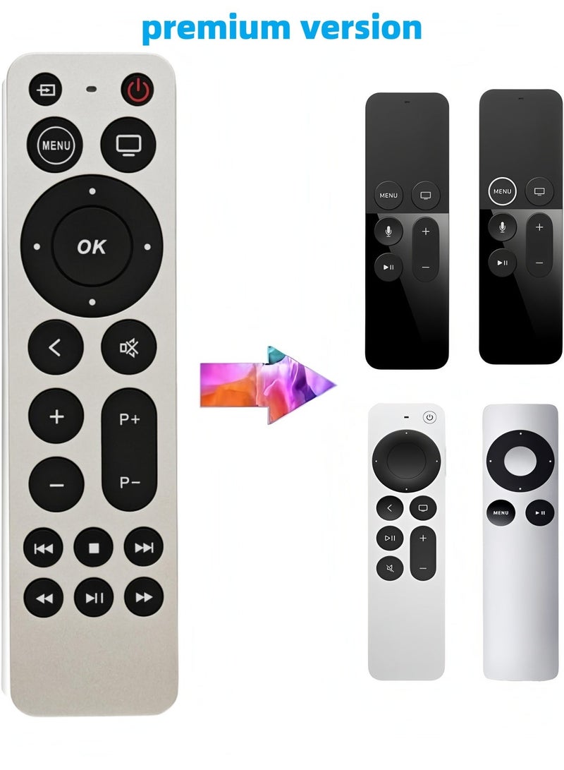 أبلينم جهاز تحكم عن بعد بديل عالمي لأجهزة Apple TV 4K و Apple TV Box (الجيل الثاني والثالث والرابع) و Apple TV HD A2843 A2737 A2169 A1842 A1625 A1427 A1469 A1378 A1218 (بطارية زر) - Image 1